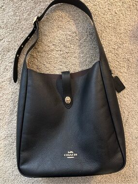 Coach Black Hadley Leather Hobo Shoulder Bag